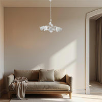 MILANO LAMPADARIO A SOSPENSIONE IN METALLO DESIGN MODERNO COLORE BIANCO E ARGENTO E14 5 LUCI 46 WATT 41X41X41 CM