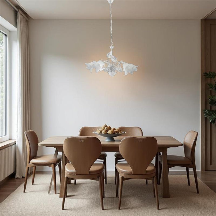 MILANO LAMPADARIO A SOSPENSIONE IN METALLO DESIGN MODERNO COLORE BIANCO E ARGENTO E14 5 LUCI 46 WATT 41X41X41 CM