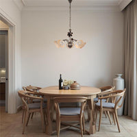 LAMPADARIO DESIGN MODERNO IN METALLO COLORE MARRONE E ORO E14 5 LUCI 46 WATT