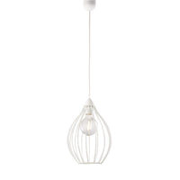 PINO LAMPADARIO IN METALLO DESIGN MODERNO COLORE BIANCO E27 1 LUCE 57 WATT 106X23 CM