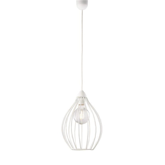 PINO LAMPADARIO IN METALLO DESIGN MODERNO COLORE BIANCO E27 1 LUCE 57 WATT 106X23 CM