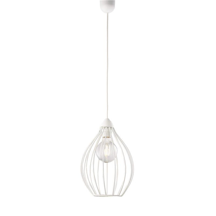 PINO LAMPADARIO IN METALLO DESIGN MODERNO COLORE BIANCO E27 1 LUCE 57 WATT 106X23 CM