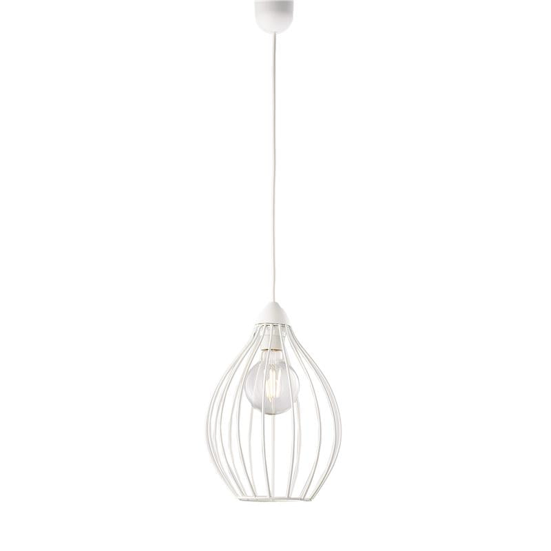 PINO LAMPADARIO IN METALLO DESIGN MODERNO COLORE BIANCO E27 1 LUCE 57 WATT 106X23 CM