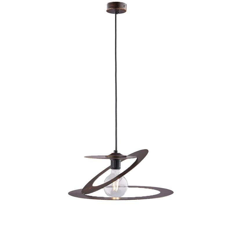 SUSY LAMPADARIO IN METALLO DESIGN MODERNO COLORE MARRONE E ORO E27 1 LUCE 57 WATT 83X40 CM
