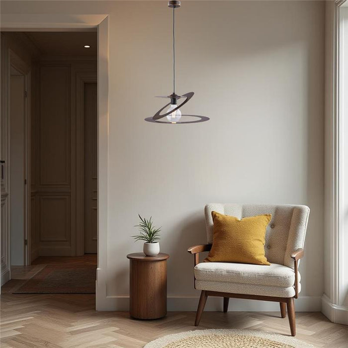 SUSY LAMPADARIO IN METALLO DESIGN MODERNO COLORE MARRONE E ORO E27 1 LUCE 57 WATT 83X40 CM