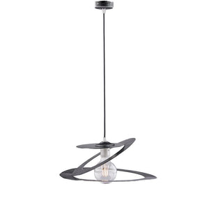 SUSY LAMPADARIO IN METALLO DESIGN MODERNO COLORE NERO E ARGENTO E27 1 LUCE 57 WATT 40X80 CM