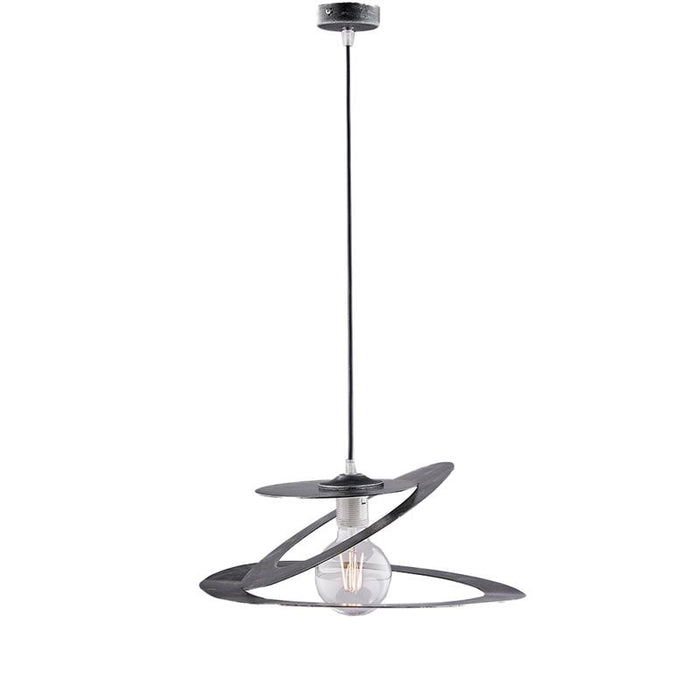 SUSY LAMPADARIO IN METALLO DESIGN MODERNO COLORE NERO E ARGENTO E27 1 LUCE 57 WATT 40X80 CM