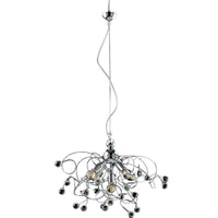 LISBONA LAMPADARIO DESIGN MODERNO IN METALLO COLORE CROMATO E14 5 LUCI 46 WATT