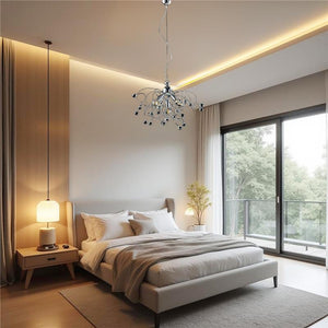 LISBONA LAMPADARIO DESIGN MODERNO IN METALLO COLORE CROMATO E14 5 LUCI 46 WATT