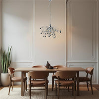 LISBONA LAMPADARIO DESIGN MODERNO IN METALLO COLORE CROMATO E14 5 LUCI 46 WATT