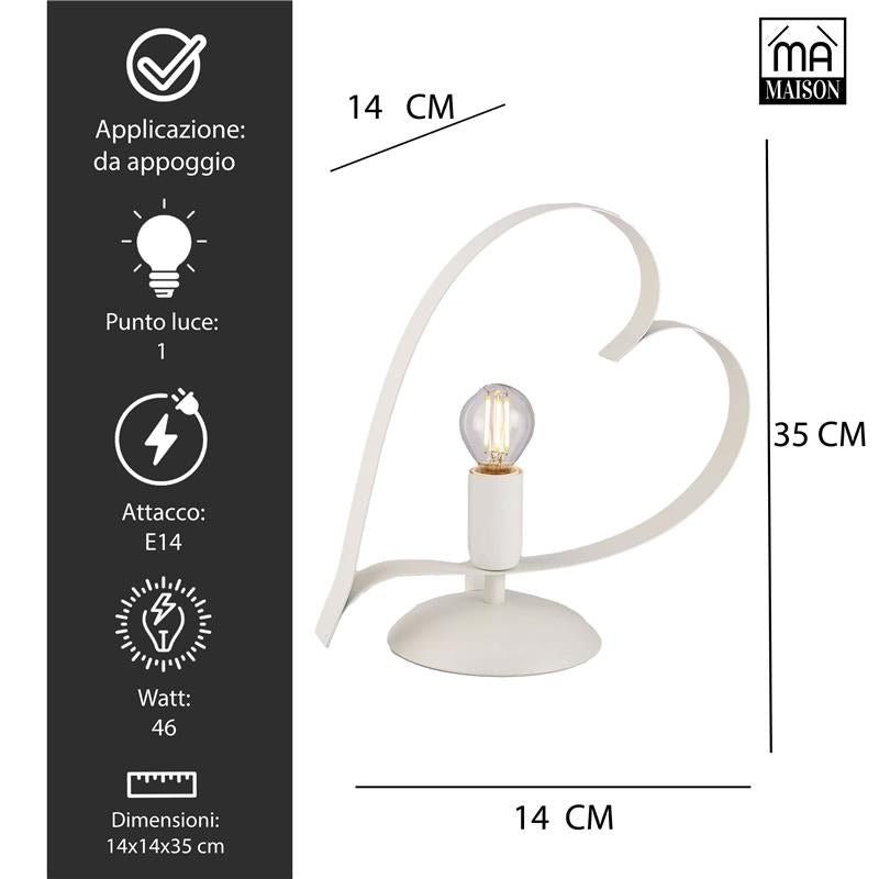 TRENDY LUME DESIGN MODERNO IN METALLO COLORE BIANCO E14 1 LUCE 46 WATT 14X14X35 CM
