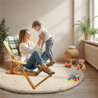 POLTRONA RELAX COMODONA VERDE SCOZZESE IN LEGNO 3 POSIZIONI