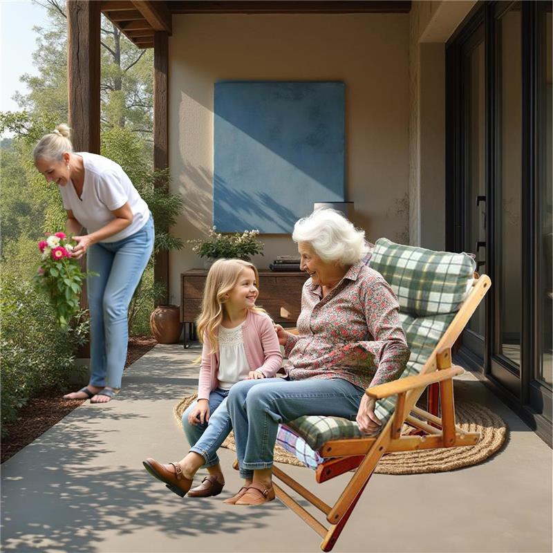 POLTRONA RELAX COMODONA VERDE SCOZZESE IN LEGNO 3 POSIZIONI