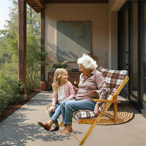 POLTRONA RELAX COMODONA MARRONE SCOZZESE IN LEGNO 3 POSIZIONI