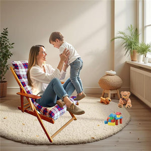 POLTRONA RELAX COMODONA ROSSO BORDEAUX SCOZZESE IN LEGNO CON  3 POSIZIONI