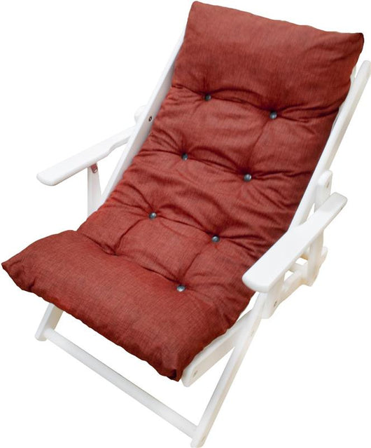 POLTRONA RELAX COMODONA TELAIO BIANCO TINTA UNITA BORDEAUX, VINACCIA IN LEGNO 3 POSIZIONI