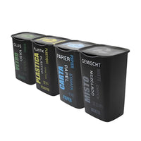 SET 4 PATTUMIERE RACCOLTA DIFFERENZIATA CON COPERCHIO RICICLO CARTA 50 LITRI