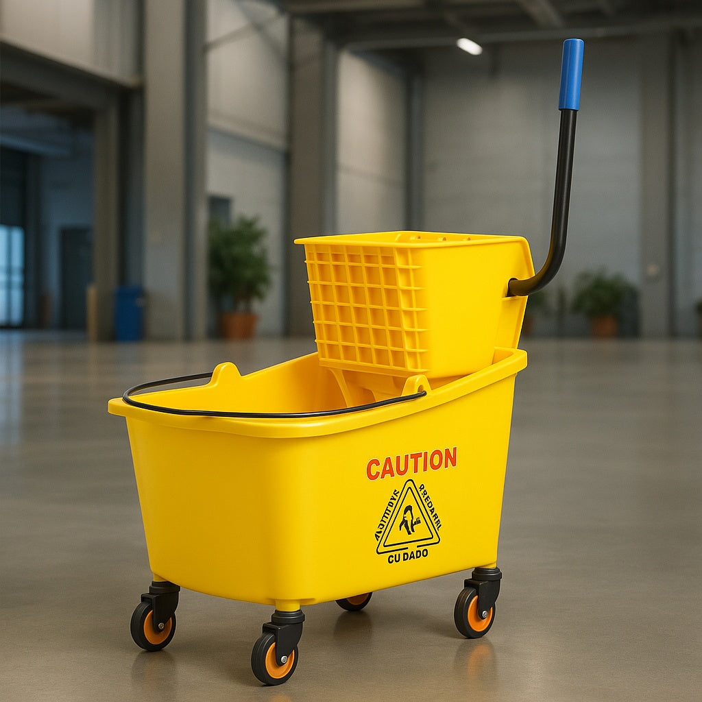 Carrello Pulizie Professionale con Secchio Lavapavimenti 20LT e 4 Ruote Mobili