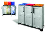 ARMADIO PATTUMIERA BASSO IN PLASTICA 3 SCOMPARTI DIMENSIONI 102X37XH 90 CM
