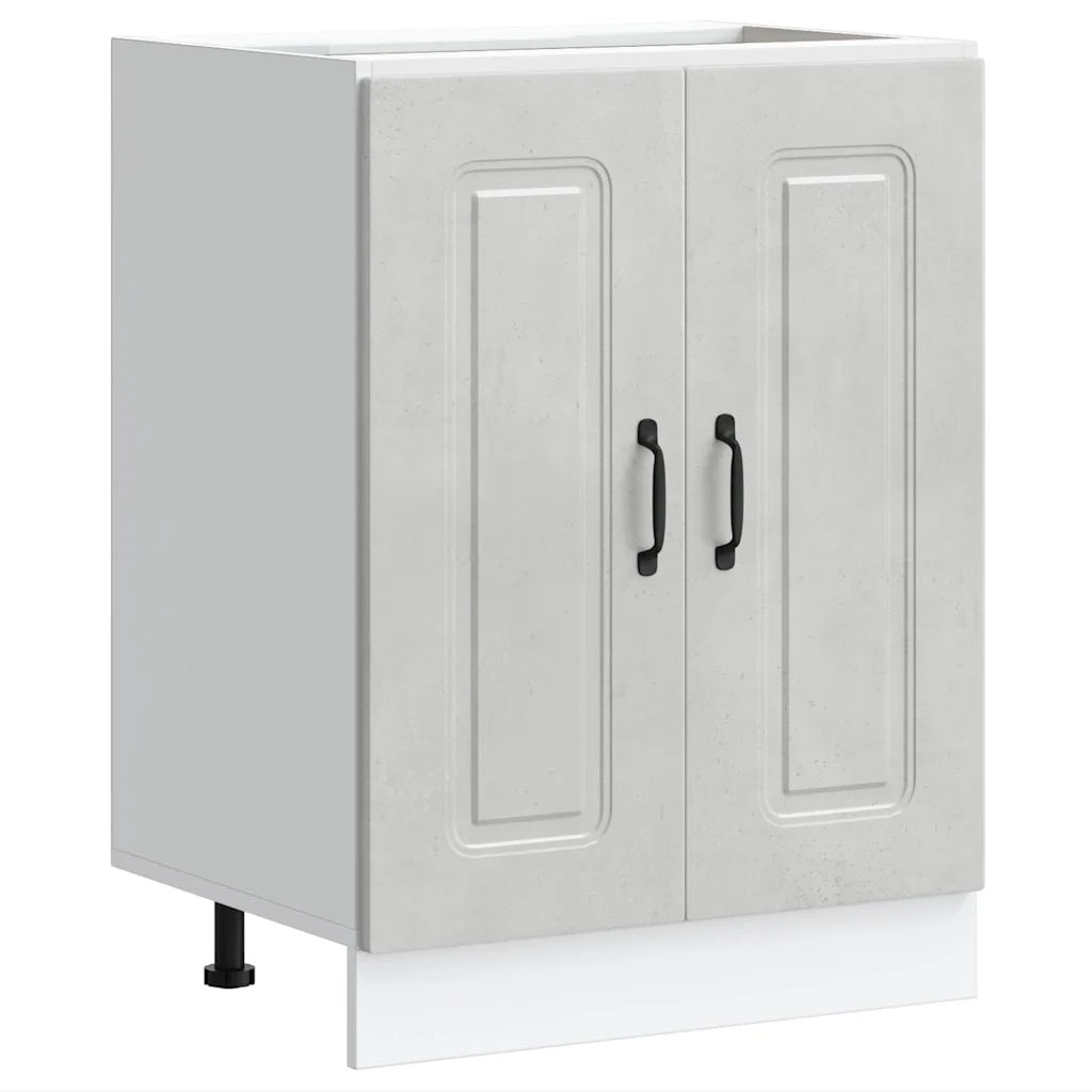 Mobile base lavello-Armadietto da bagno Kalmar Grigio Cemento 60x46x81,5 cm