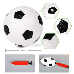 Set 2 Porte Calcio 92 x 64 cm con Pallone Gonfiatore e Morsetti per Fissaggio