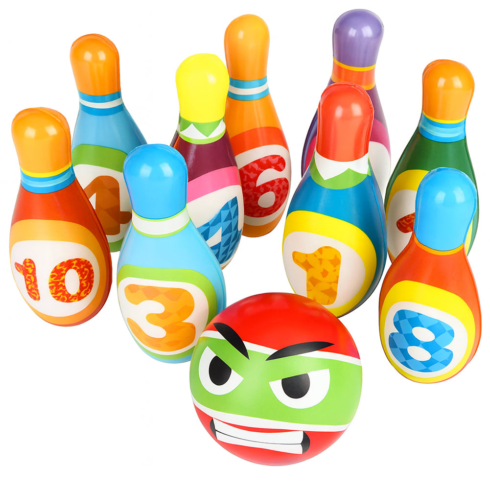 Set 10 Birilli da Bowling Giocattolo per Bambini con Pallina Morbidi e Sicuri