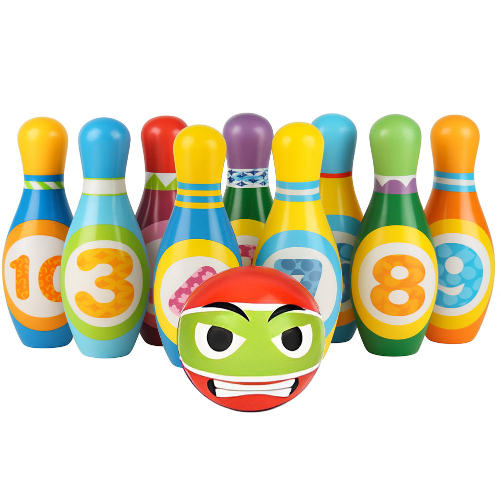 Set 10 Birilli da Bowling Giocattolo per Bambini con Pallina Morbidi e Sicuri