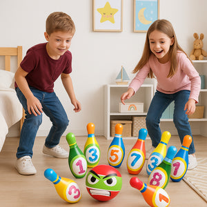 Set 10 Birilli da Bowling Giocattolo per Bambini con Pallina Morbidi e Sicuri