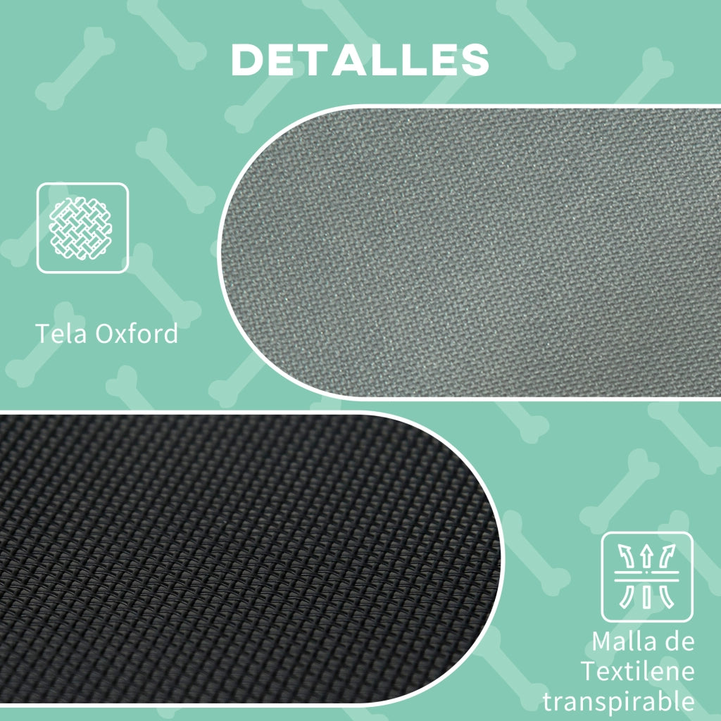 Letto per Cani Portatile con Tenda ¨C zephmum ¨C Grigio 76x61x73 cm