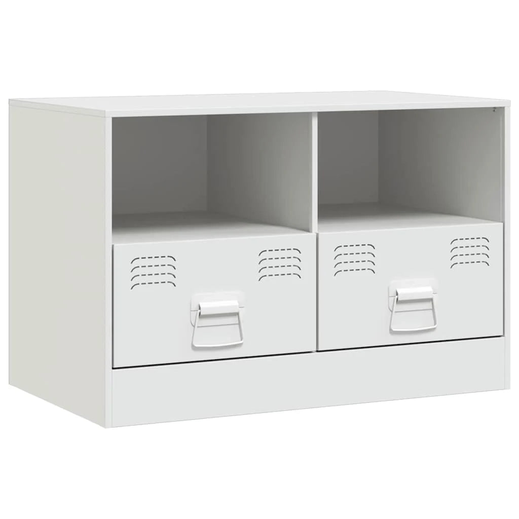 Mobile TV multimediale mensola TV credenza TV adatto per sala da pranzo soggiorno camera da letto 67 x 39 x 44 cm acciaio bianco 02_0026143