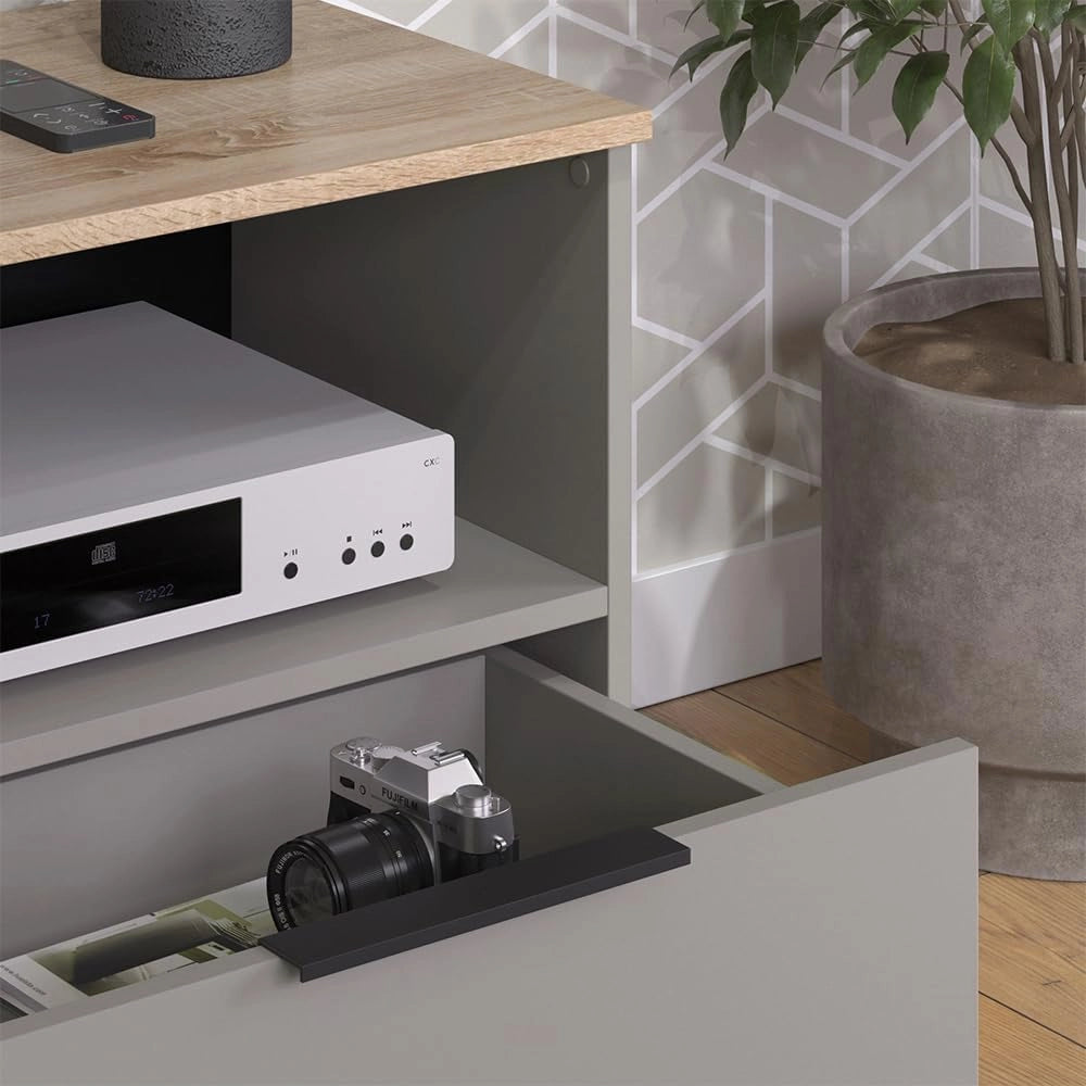 Credenza bassa Wido, Greige/Sonoma, 60 x 50 cm con cassetto