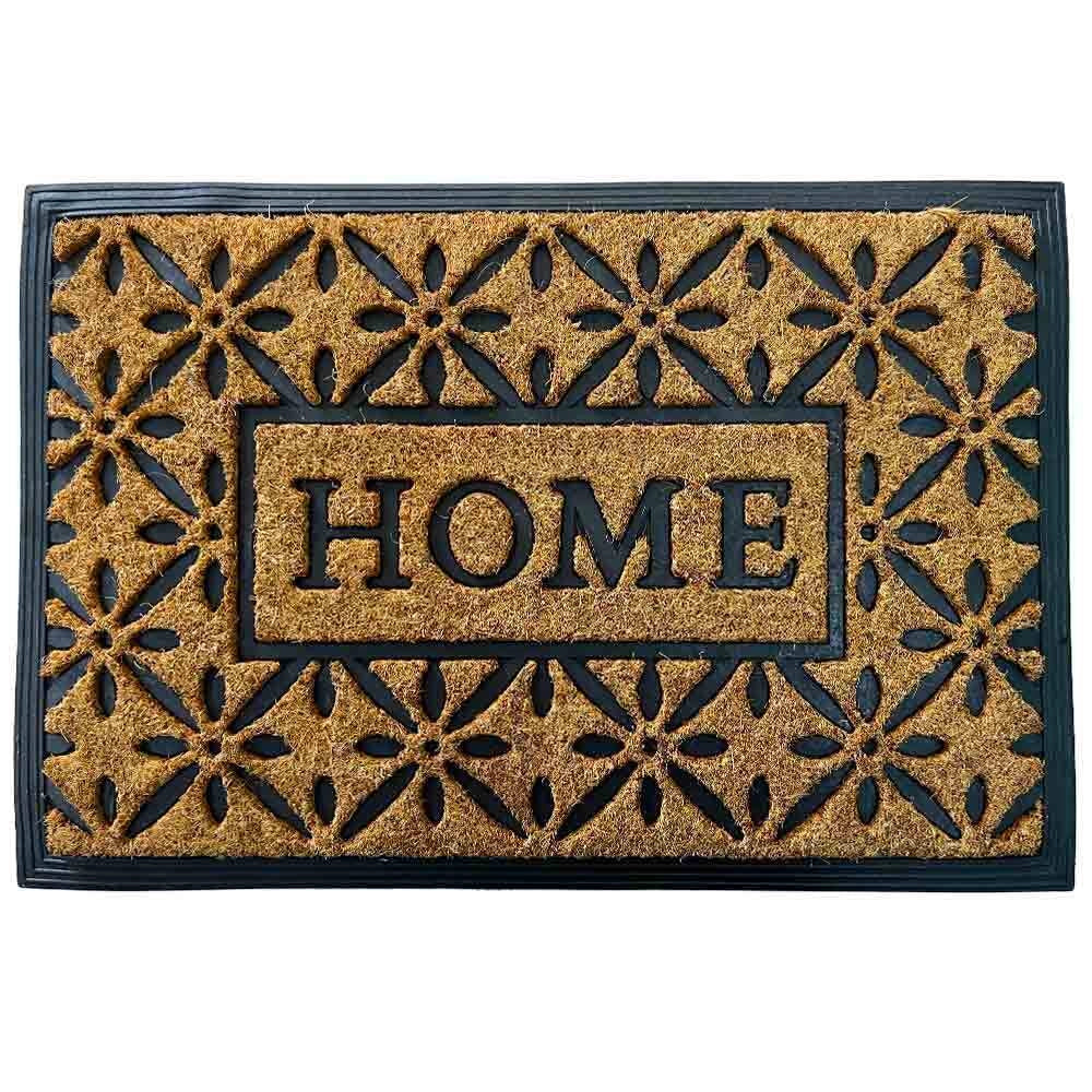 Zerbino rettangolare in fibra di cocco con scritta Home misura 40 cm x 60 cm