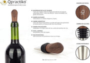 Stopper di vino in legno di noce con incisione - Accessorio di vino artigianale
