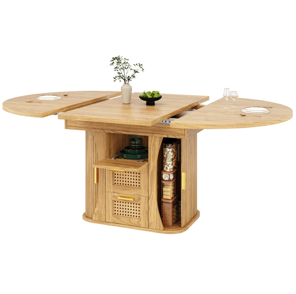 Tavolo da pranzo allungabile 118-158 cm con cassetti