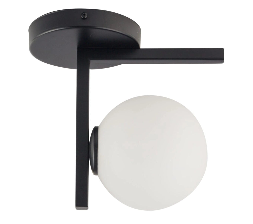 Plafoniera nera Andy sfera vetro bianco G9 12W Sigma