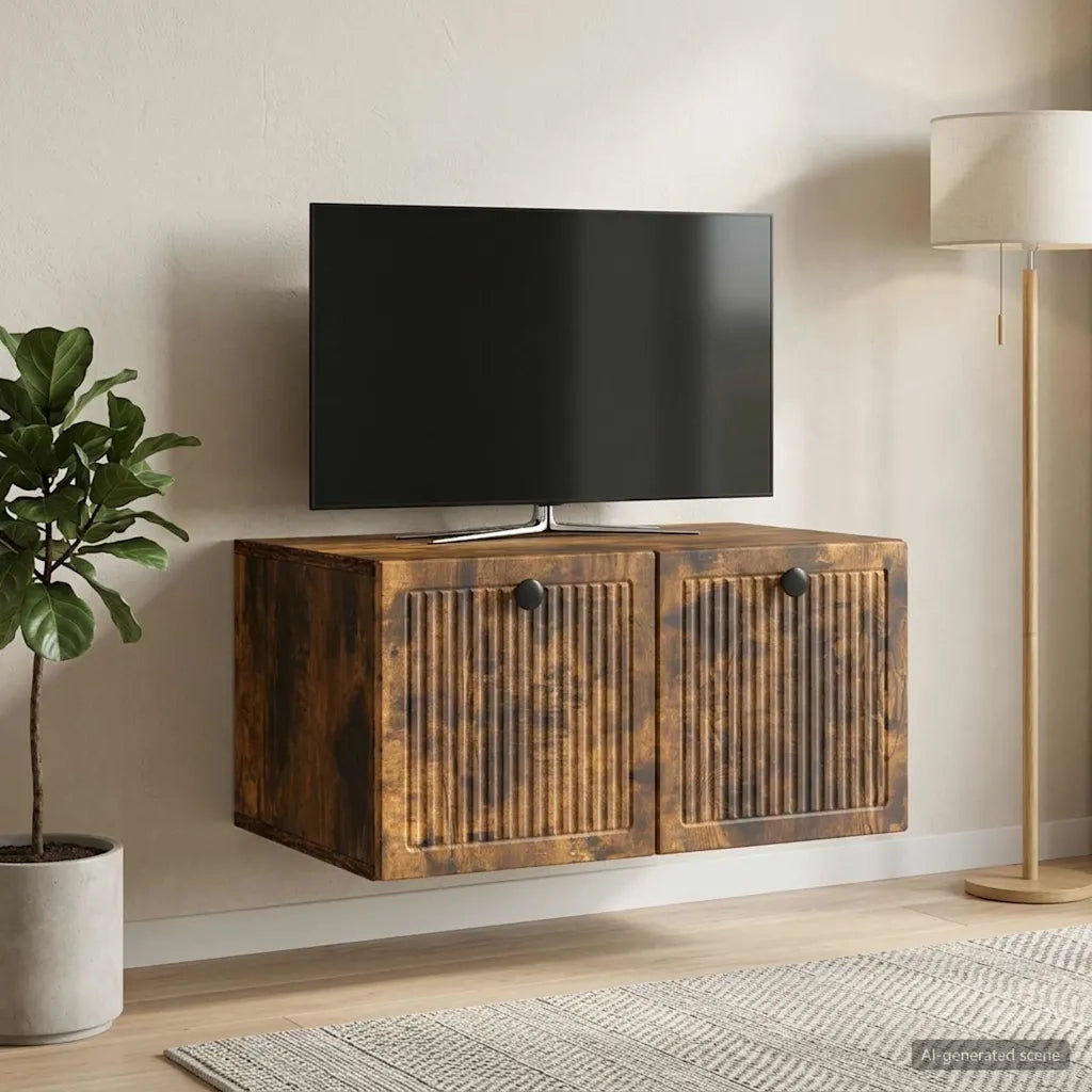 Mobile Porta TV da Muro Rovere Fumo 59,5 x 41 x 30 cm 898000