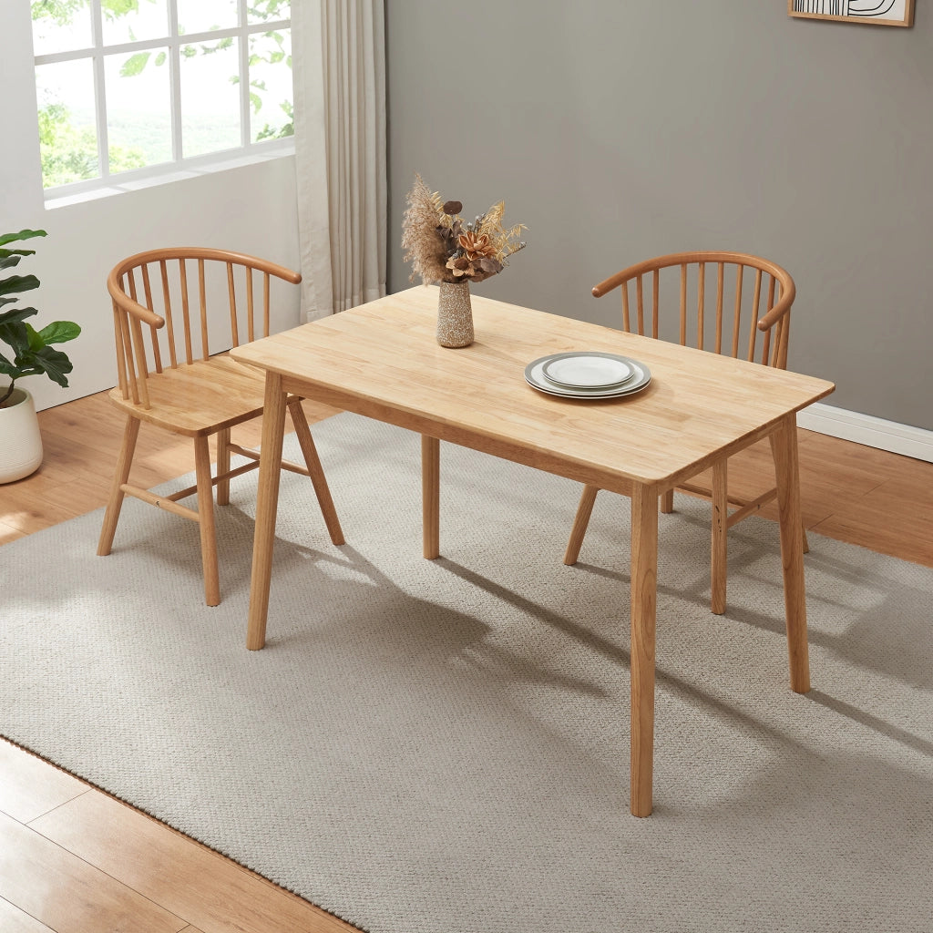 Tavolo da Pranzo Klijori Tavolo da Cucina in Legno di Hevea 140x70 cm color Naturale [en.casa]