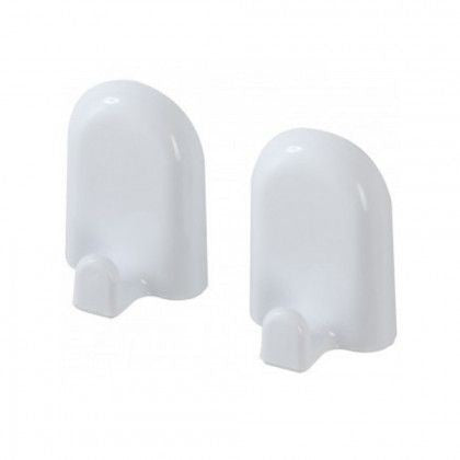 Set 2 appendini ganci in ABS bianco accappatoio accessori bagno