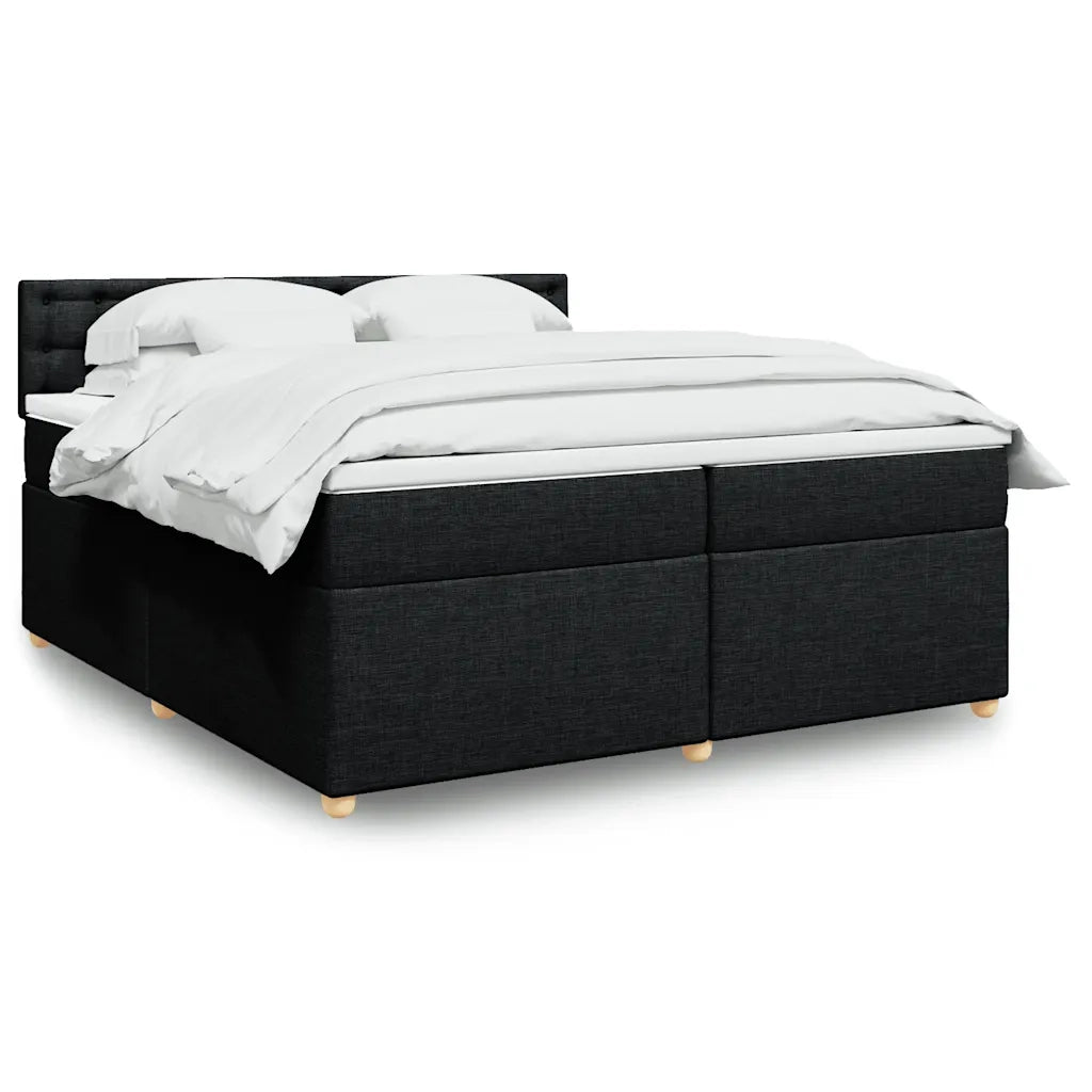 Giroletto a Molle con Materasso Nero 200x200 cm in Tessuto 3289103