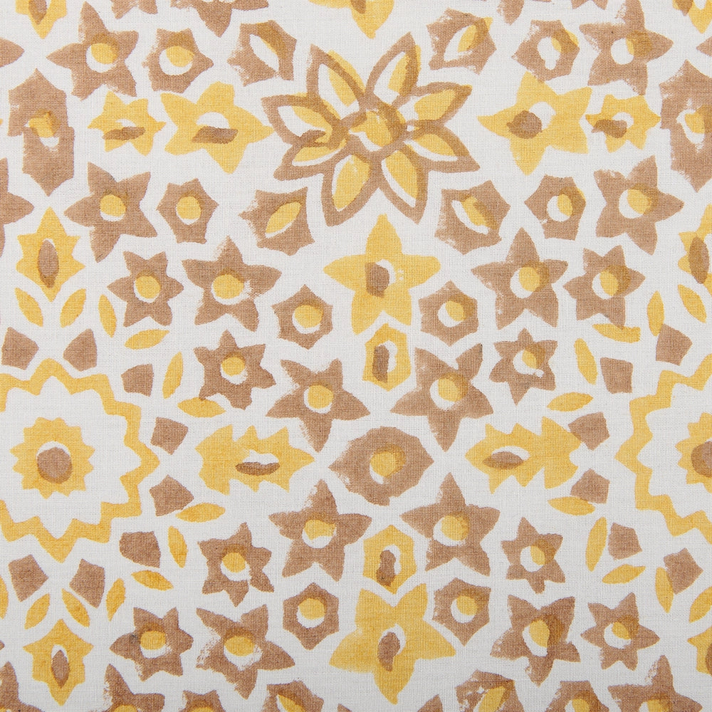 Set di 2 cuscini decorativi giallo cotone 45 x 45 cm motivo geometrico stampa blocchi stile boho accessori