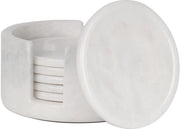 Onderzetters in marmo, 3,5 pollici, manufatti a mano per tazze e bicchieri, set di supporti per cucina, auto, ufficio, bianco, set da 6