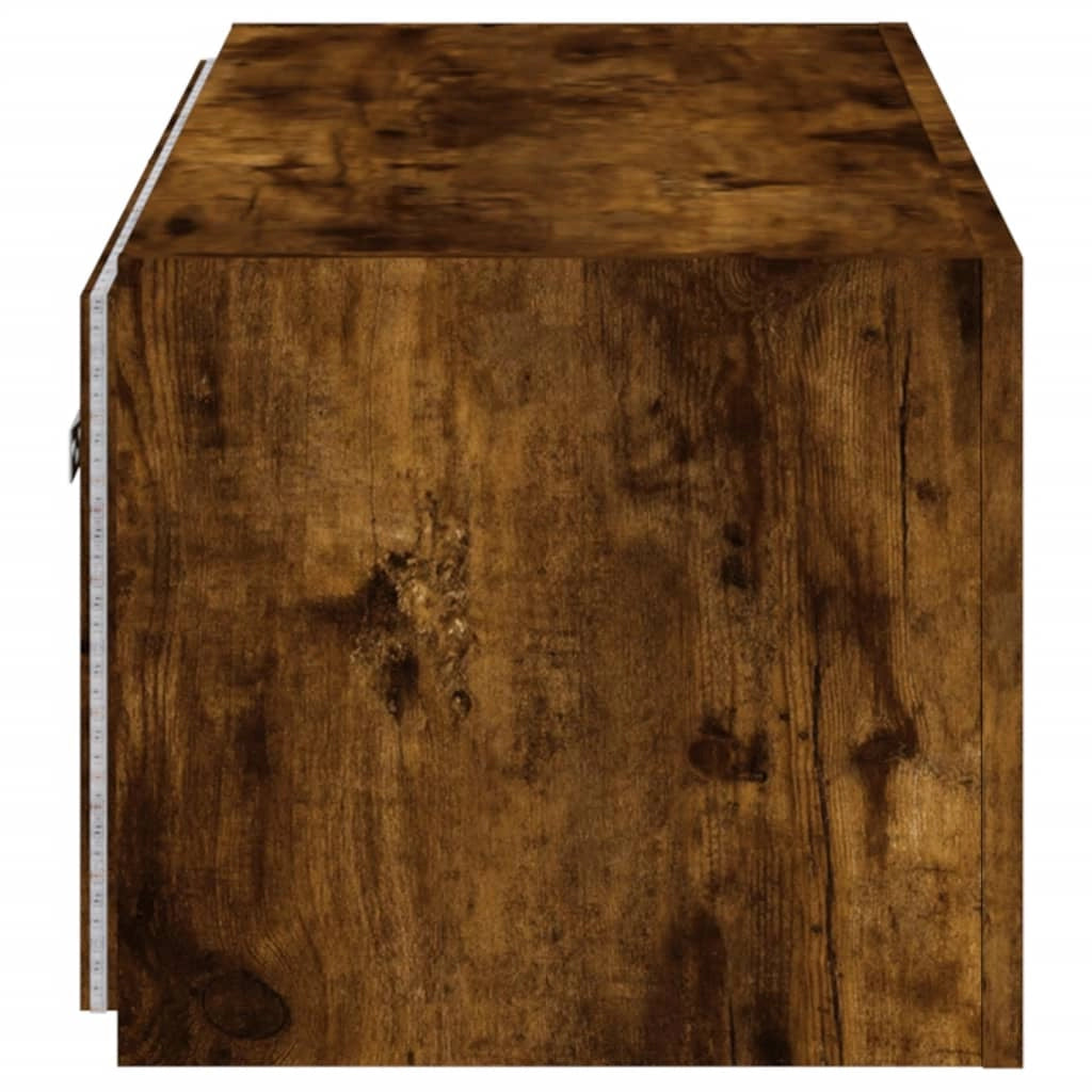 Mobile TV multimediale scaffale TV credenza mobile TV sala da pranzo soggiorno parete attrezzata per camera da letto con luci LED rovere affumicato 80 x 35 x 31 cm marrone 02_0027996
