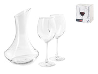 Set 3 pezzi degustazione set composta da 2 calici da vino cc 550, 1 caraffa decanter da lt 1,7.