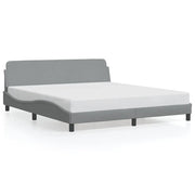 Letto matrimoniale | Letto per adulti | Giroletto Dover Grigio Chiaro 180x200 cm Tessuto