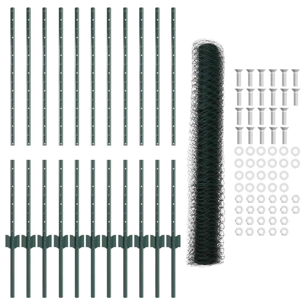 Set di Recinti da Giardino Set di 2 Verde Metallo 25 x 1 m