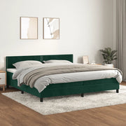 Giroletto a Molle con Materasso Verde Scuro 200x200 cm Velluto cod mxl 58011