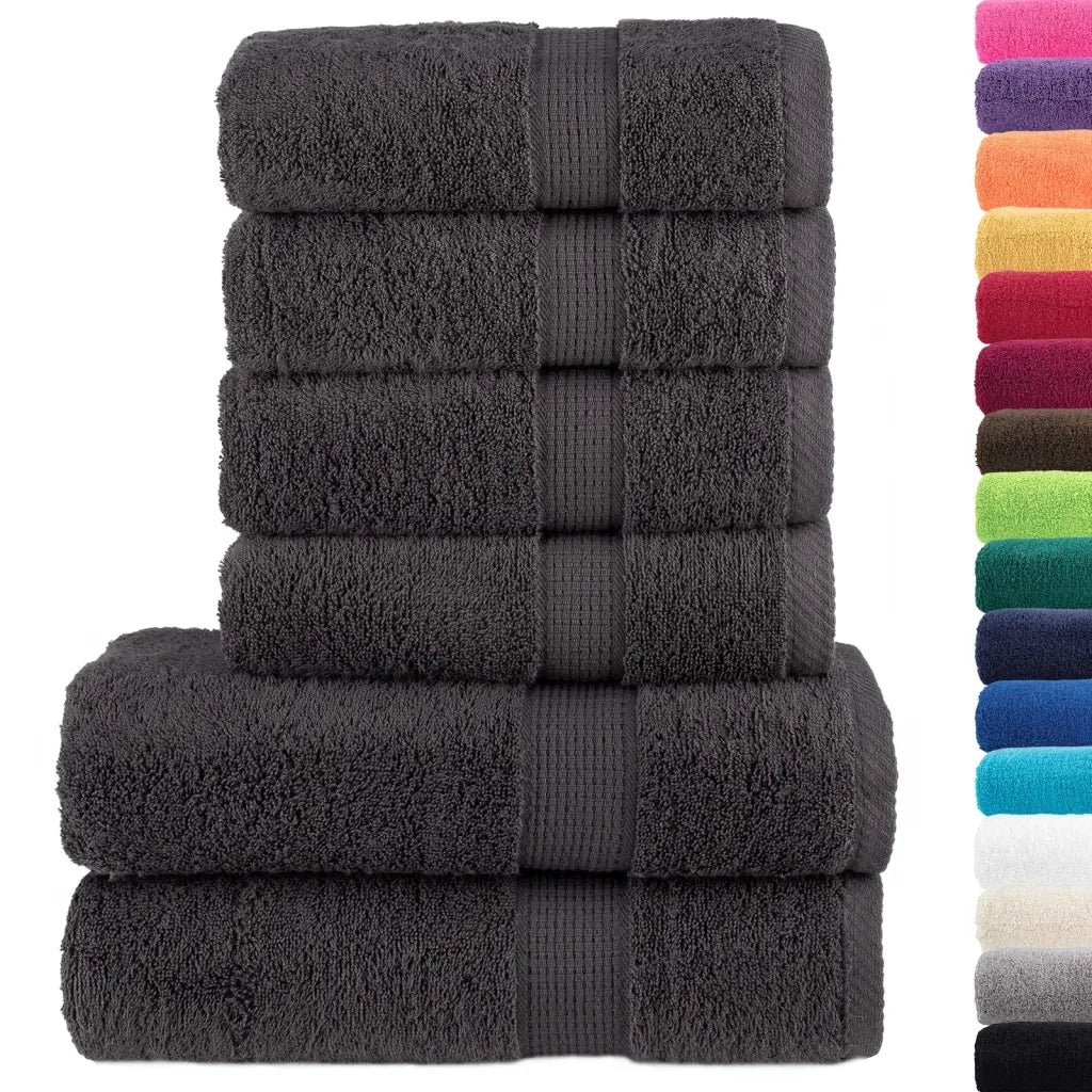 Set ASciugamani SOLUND 6 pz | Teli per bagno Antracite 600 gsm