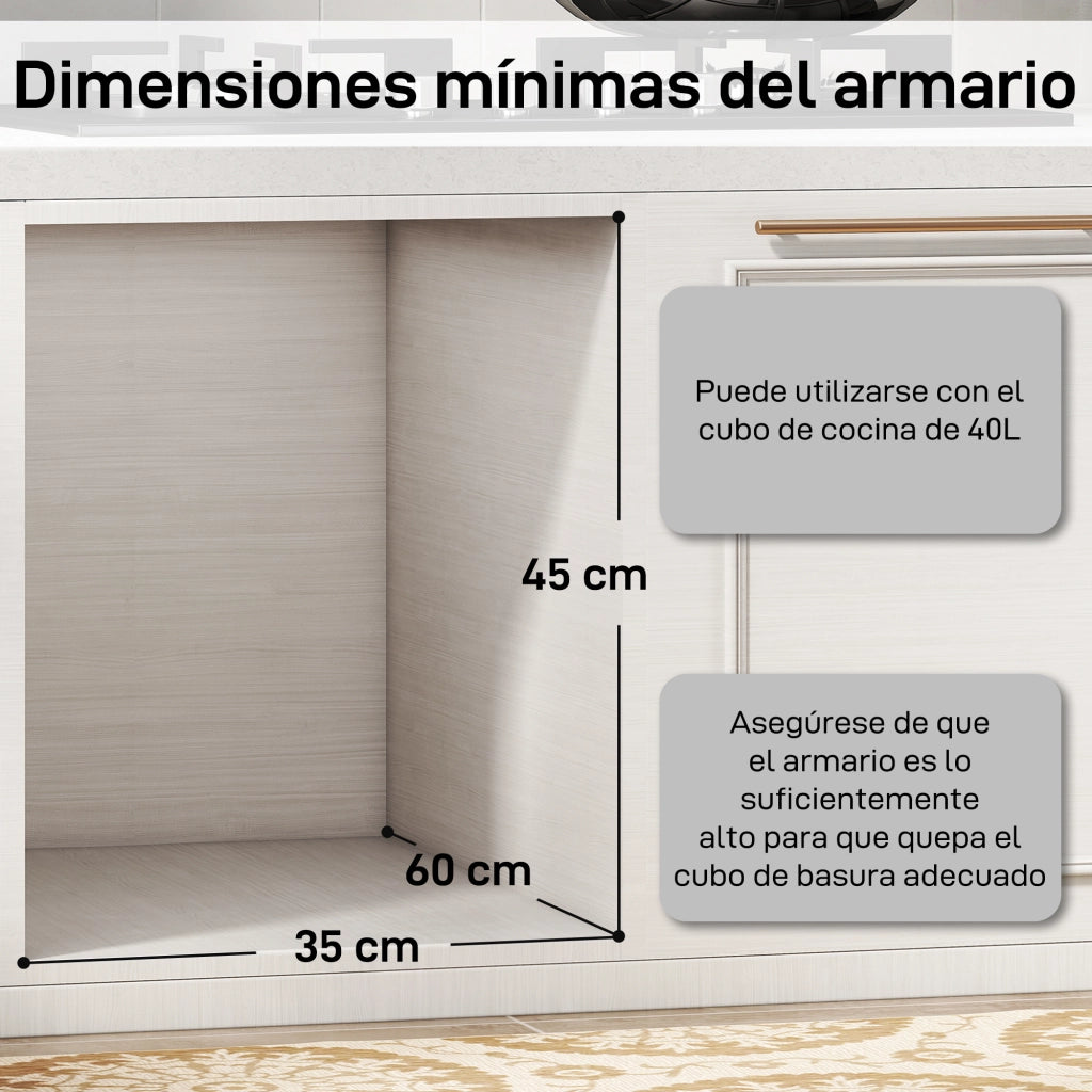Cestino Sottolavabo 2 Contenitori Estraibili Riciclaggio 20 L ¨C Zephmum ¨C Grigio
