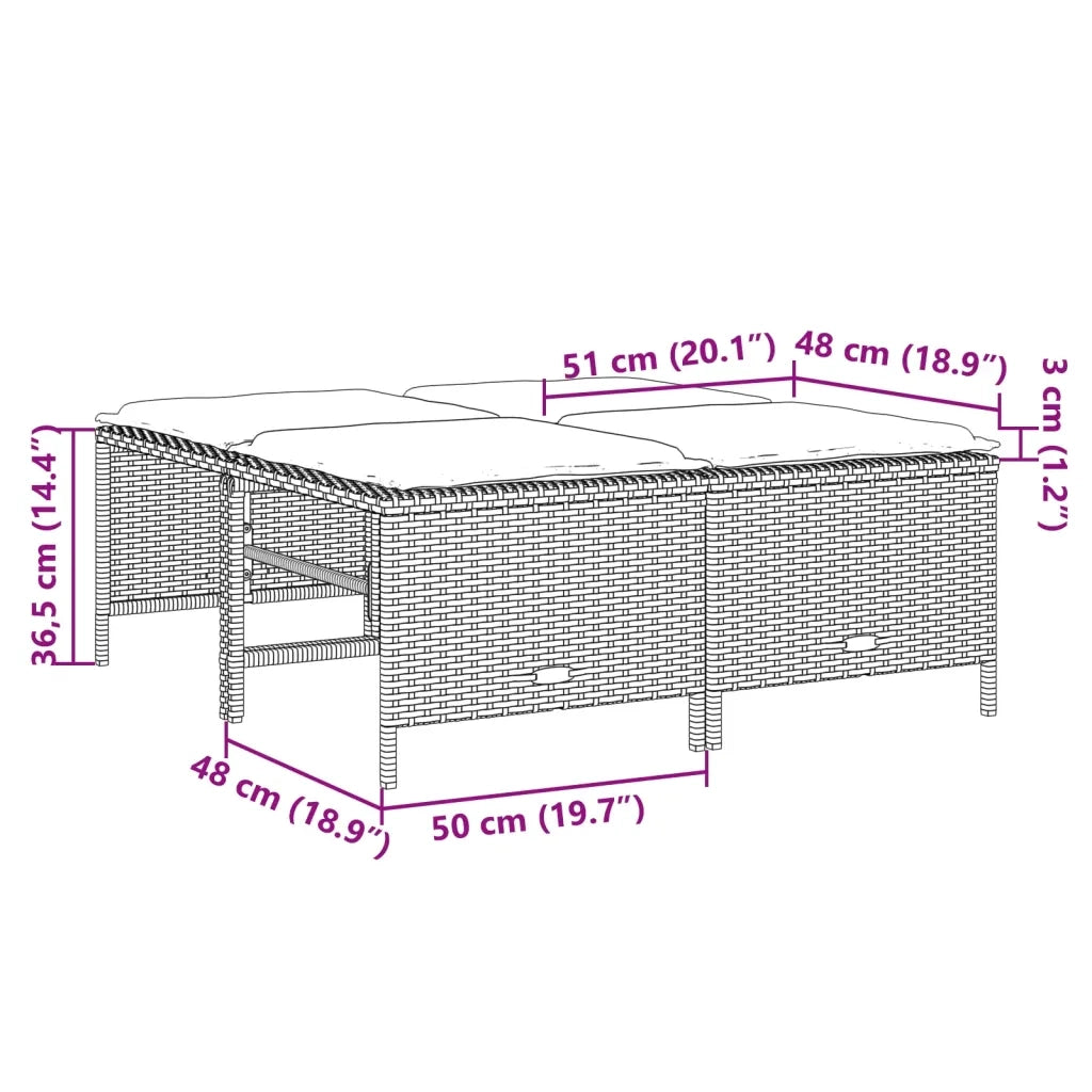 Set Divano da Giardino 5 pz con Cuscini Grigio in Polyrattan 3261559