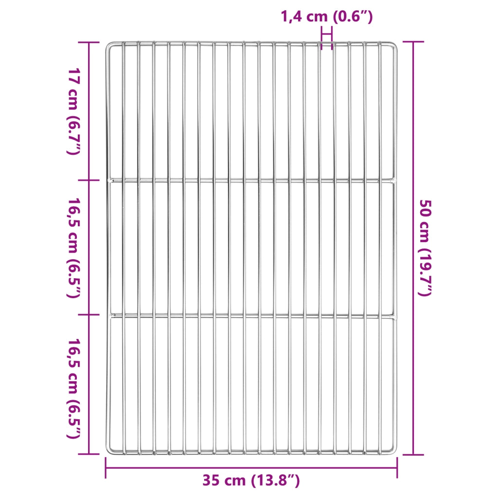 Griglia per BBQ  con Manici Rettangolare 50x35 cm Acciaio Inossidabile 304